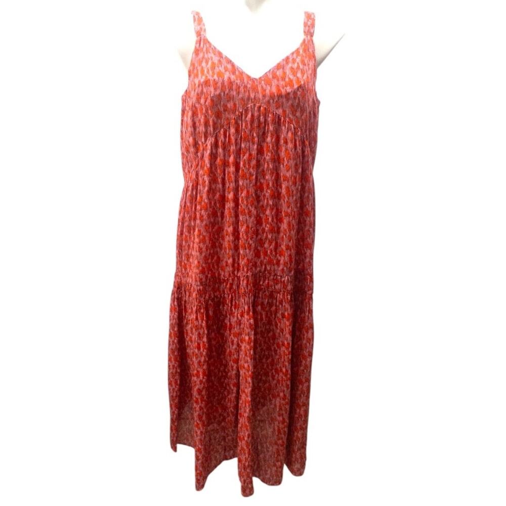 Joie Bondi Tiered Sleeveless Maxi Dress Women's Small Tea Rose Cotton Lined - Picture 3 of 6